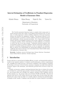 Interval Estimation of Coefficients in Penalized Regression Models of Insurance Data