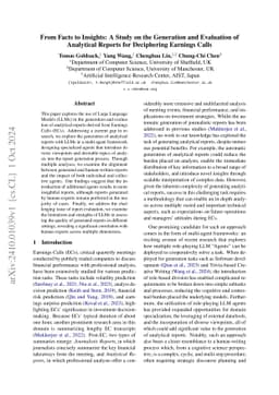 From Facts to Insights: A Study on the Generation and Evaluation of
  Analytical Reports for Deciphering Earnings Calls