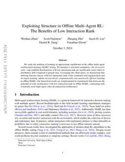 Exploiting Structure in Offline Multi-Agent RL: The Benefits of Low
  Interaction Rank
