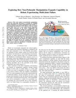 Exploring How Non-Prehensile Manipulation Expands Capability in Robots
  Experiencing Multi-Joint Failure