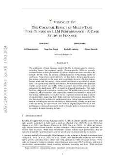 Mixing It Up: The Cocktail Effect of Multi-Task Fine-Tuning on LLM
  Performance -- A Case Study in Finance