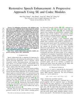 Restorative Speech Enhancement: A Progressive Approach Using SE and
  Codec Modules