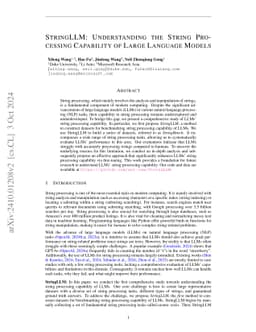 StringLLM: Understanding the String Processing Capability of Large Language Models