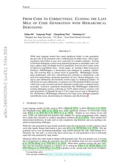 From Code to Correctness: Closing the Last Mile of Code Generation with
  Hierarchical Debugging