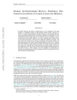 Sparse Autoencoders Reveal Temporal Difference Learning in Large
  Language Models
