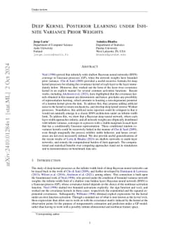 Deep Kernel Posterior Learning under Infinite Variance Prior Weights