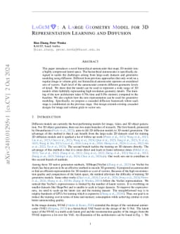 LaGeM: A Large Geometry Model for 3D Representation Learning and
  Diffusion
