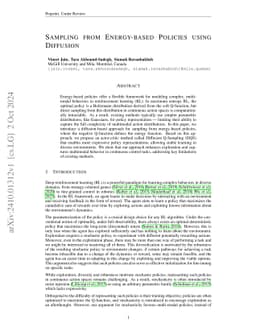 Sampling from Energy-based Policies using Diffusion