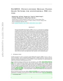 PhyMPGN: Physics-encoded Message Passing Graph Network for spatiotemporal PDE systems