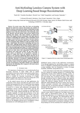 Anti-biofouling Lensless Camera System with Deep Learning based Image
  Reconstruction