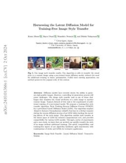 Harnessing the Latent Diffusion Model for Training-Free Image Style
  Transfer