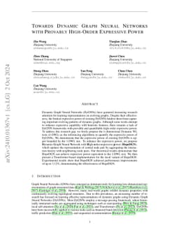 Towards Dynamic Graph Neural Networks with Provably High-Order
  Expressive Power