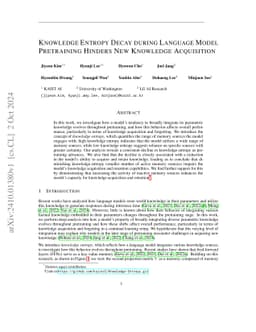 Knowledge Entropy Decay during Language Model Pretraining Hinders New Knowledge Acquisition