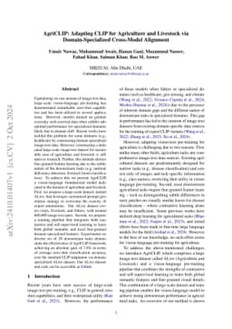 AgriCLIP: Adapting CLIP for Agriculture and Livestock via
  Domain-Specialized Cross-Model Alignment