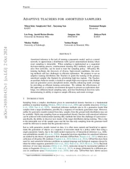 Adaptive teachers for amortized samplers