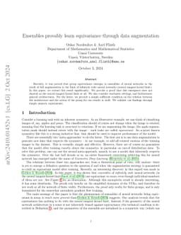 Ensembles provably learn equivariance through data augmentation