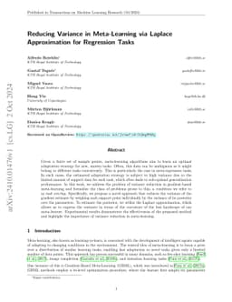 Reducing Variance in Meta-Learning via Laplace Approximation for
  Regression Tasks