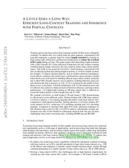 A Little Goes a Long Way: Efficient Long Context Training and Inference
  with Partial Contexts