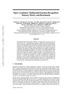 Open-vocabulary Multimodal Emotion Recognition: Dataset, Metric, and
  Benchmark