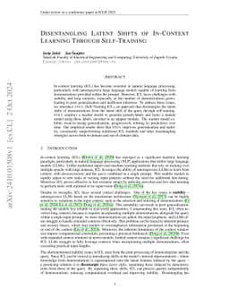 Disentangling Latent Shifts of In-Context Learning Through Self-Training