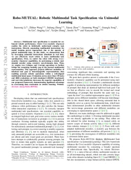 Robo-MUTUAL: Robotic Multimodal Task Specification via Unimodal Learning