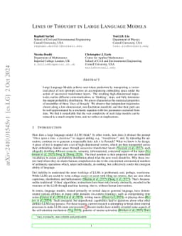 Lines of Thought in Large Language Models
