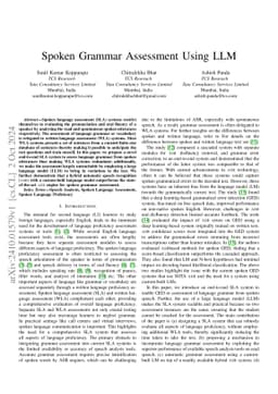Spoken Grammar Assessment Using LLM