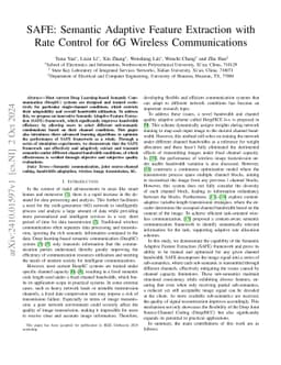 SAFE: Semantic Adaptive Feature Extraction with Rate Control for 6G
  Wireless Communications
