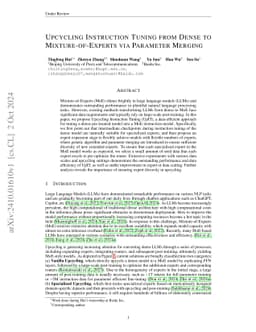 Upcycling Instruction Tuning from Dense to Mixture-of-Experts via
  Parameter Merging