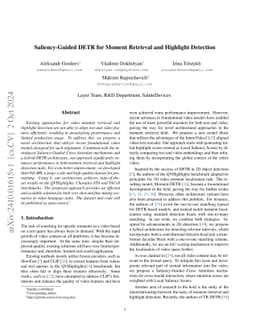 Saliency-Guided DETR for Moment Retrieval and Highlight Detection