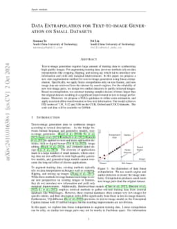 Data Extrapolation for Text-to-image Generation on Small Datasets