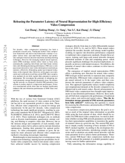 Releasing the Parameter Latency of Neural Representation for
  High-Efficiency Video Compression