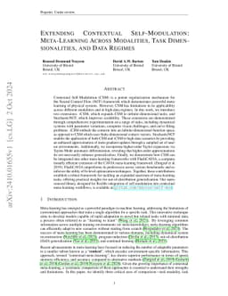 Extending Contextual Self-Modulation: Meta-Learning Across Modalities,
  Task Dimensionalities, and Data Regimes