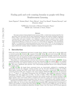 Finding path and cycle counting formulae in graphs with Deep Reinforcement Learning