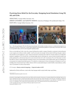 Practicing Stress Relief for the Everyday: Designing Social Simulation
  Using VR, AR, and LLMs