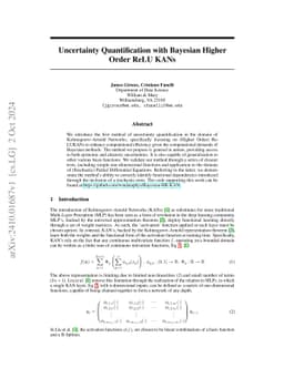 Uncertainty Quantification with Bayesian Higher Order ReLU KANs