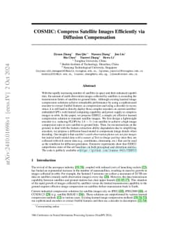 COSMIC: Compress Satellite Images Efficiently via Diffusion Compensation