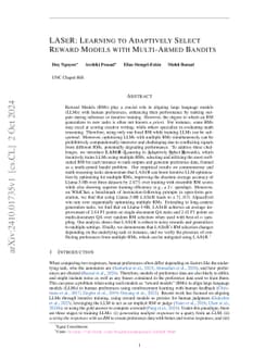 LASeR: Learning to Adaptively Select Reward Models with Multi-Armed
  Bandits