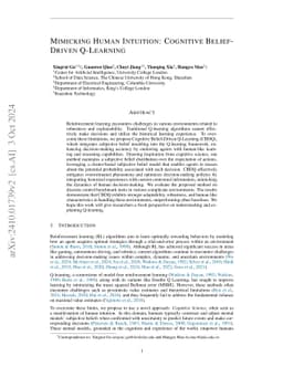 Mimicking Human Intuition: Cognitive Belief-Driven Q-Learning