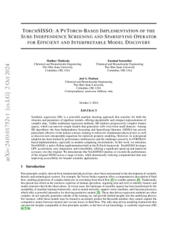 TorchSISSO: A PyTorch-Based Implementation of the Sure Independence
  Screening and Sparsifying Operator for Efficient and Interpretable Model
  Discovery
