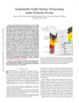 Explainable Earth Surface Forecasting under Extreme Events