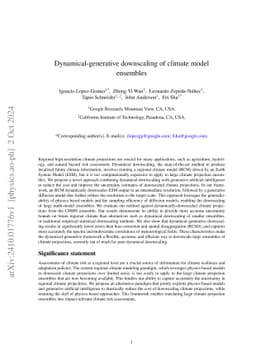 Dynamical-generative downscaling of climate model ensembles