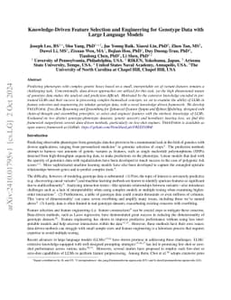 Knowledge-Driven Feature Selection and Engineering for Genotype Data with Large Language Models