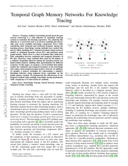 Temporal Graph Memory Networks For Knowledge Tracing