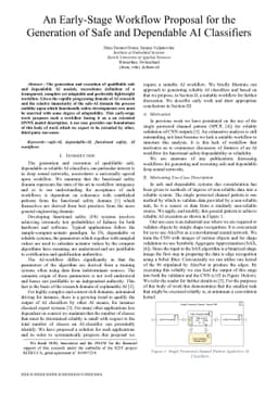An Early-Stage Workflow Proposal for the Generation of Safe and
  Dependable AI Classifiers