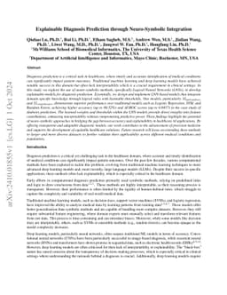 Explainable Diagnosis Prediction through Neuro-Symbolic Integration