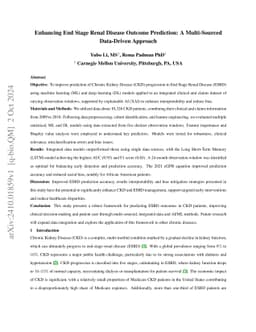 Enhancing End Stage Renal Disease Outcome Prediction: A Multi-Sourced Data-Driven Approach