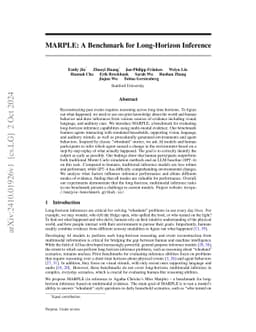 MARPLE: A Benchmark for Long-Horizon Inference