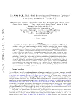 CHASE-SQL: Multi-Path Reasoning and Preference Optimized Candidate
  Selection in Text-to-SQL