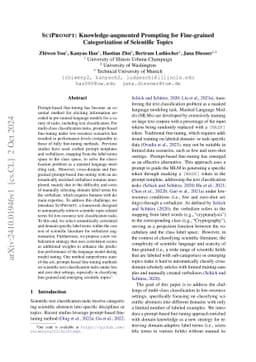 SciPrompt: Knowledge-augmented Prompting for Fine-grained Categorization
  of Scientific Topics